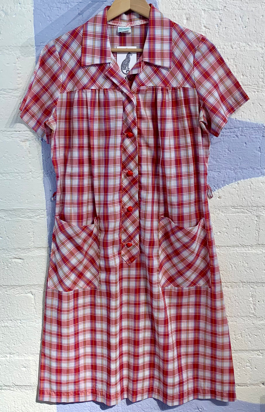 Vintage Red & White Plaid Dress