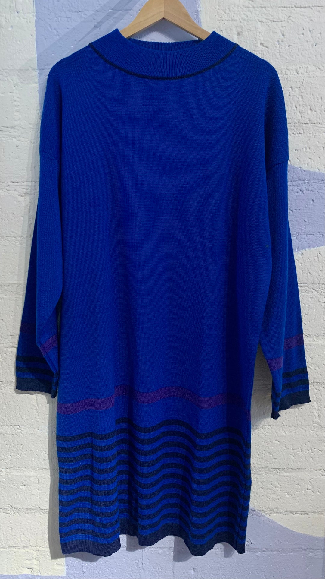 Vintage Blue Sweater Dress