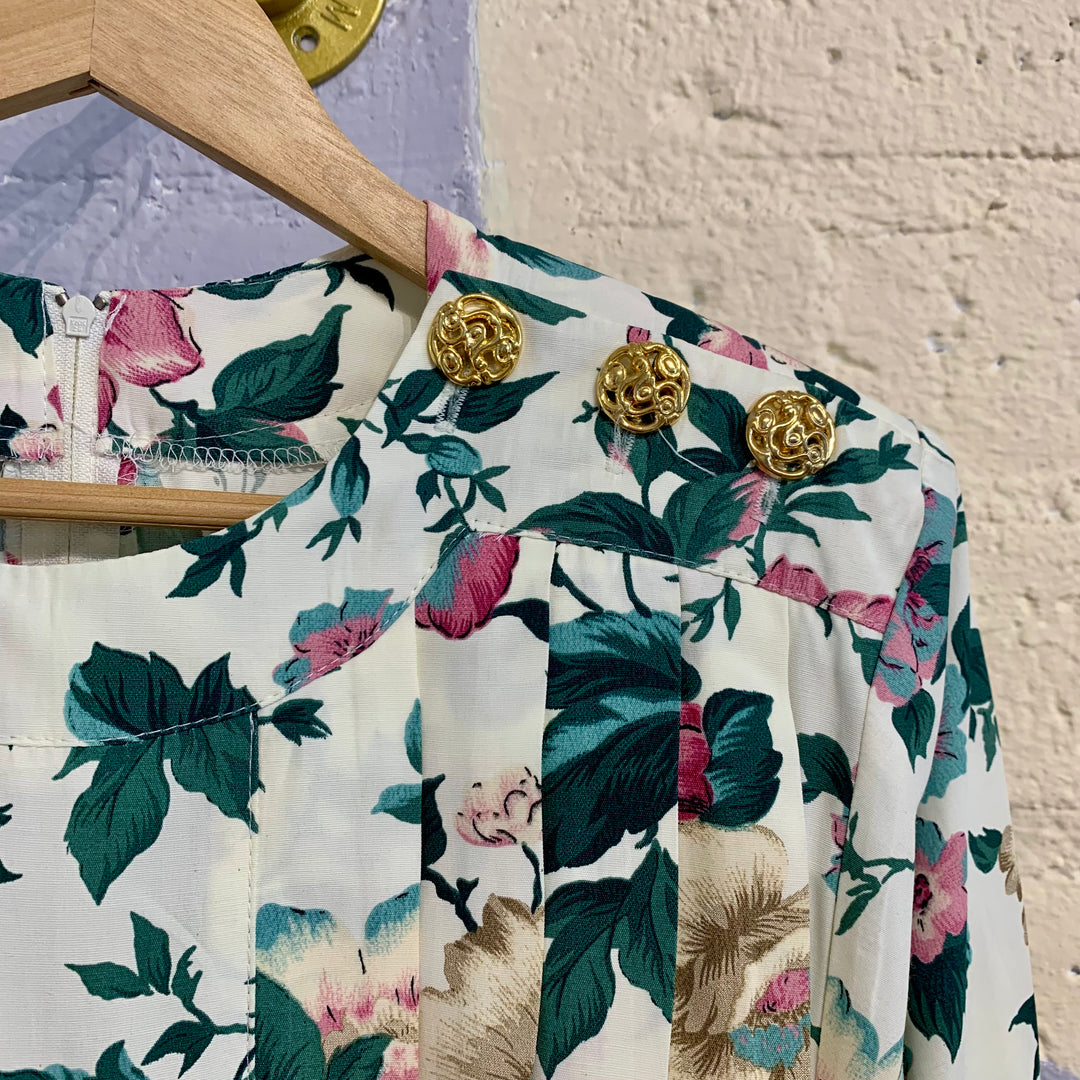 Vintage Floral Midi Dress