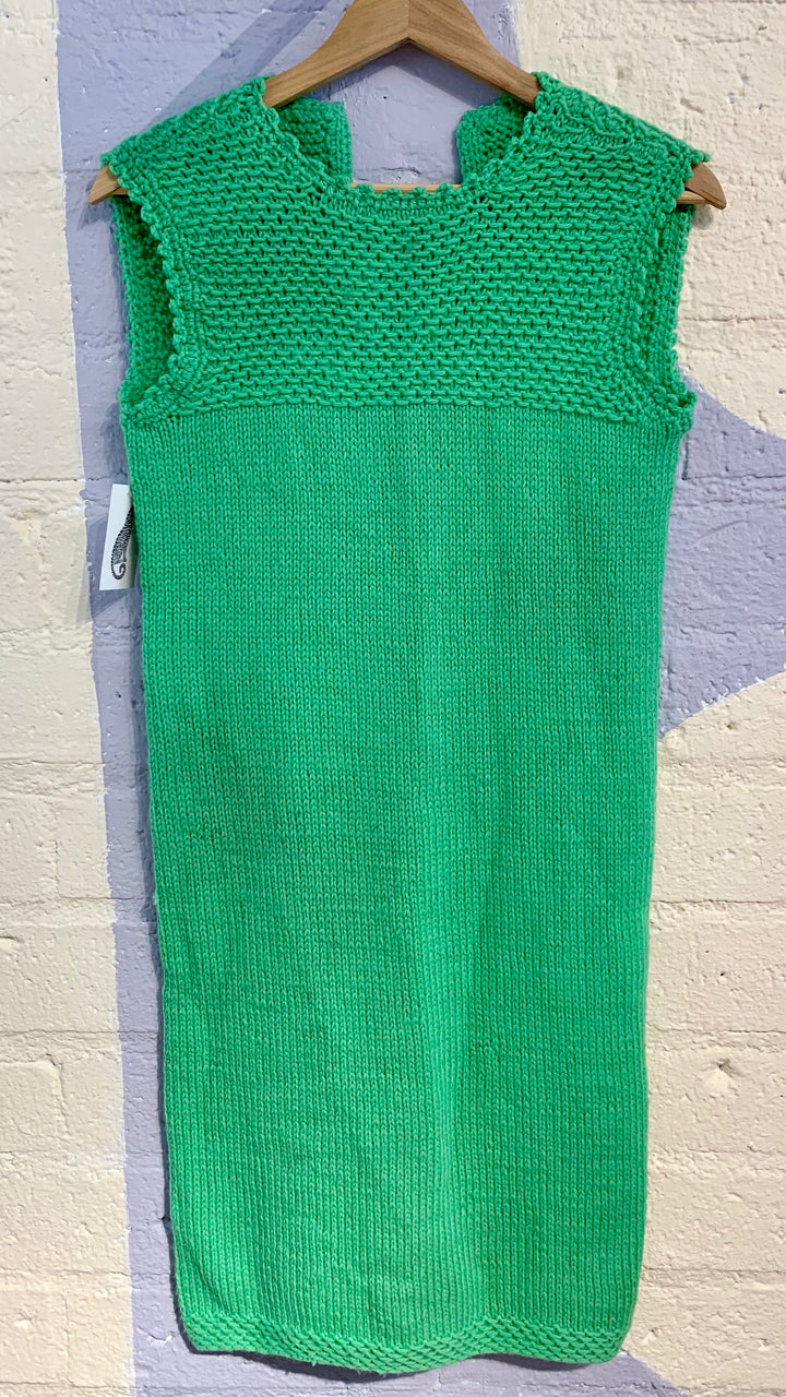 Vintage Green Knitted Midi Dress