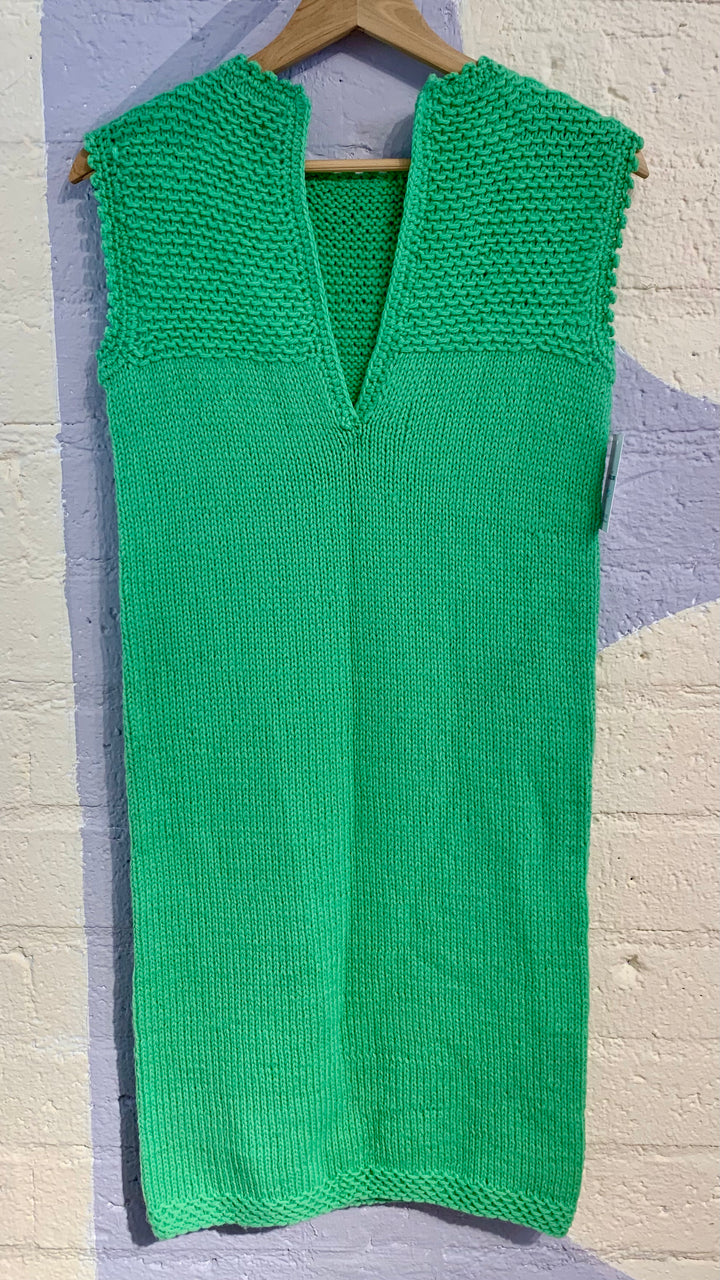 Vintage Green Knitted Midi Dress