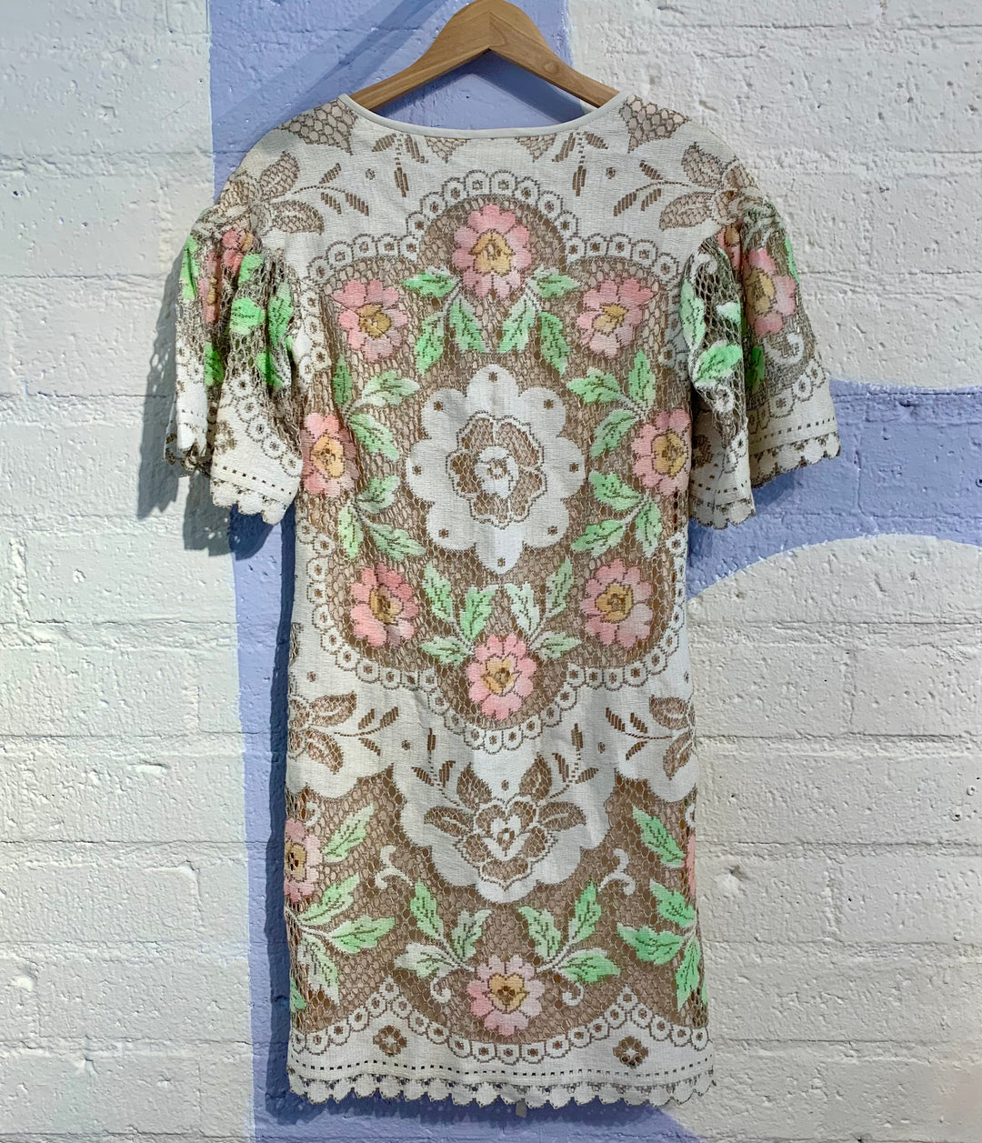 Vintage Colorful Flower Lace Dress