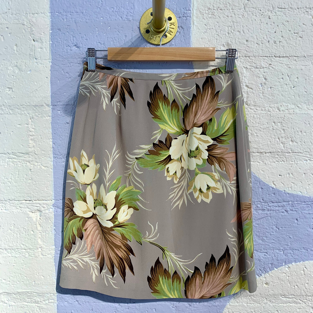 Vintage Tropical Floral Mini Skirt