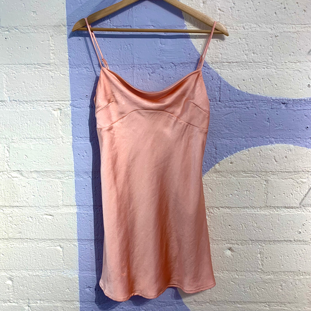 Coral Silky Mini Dress