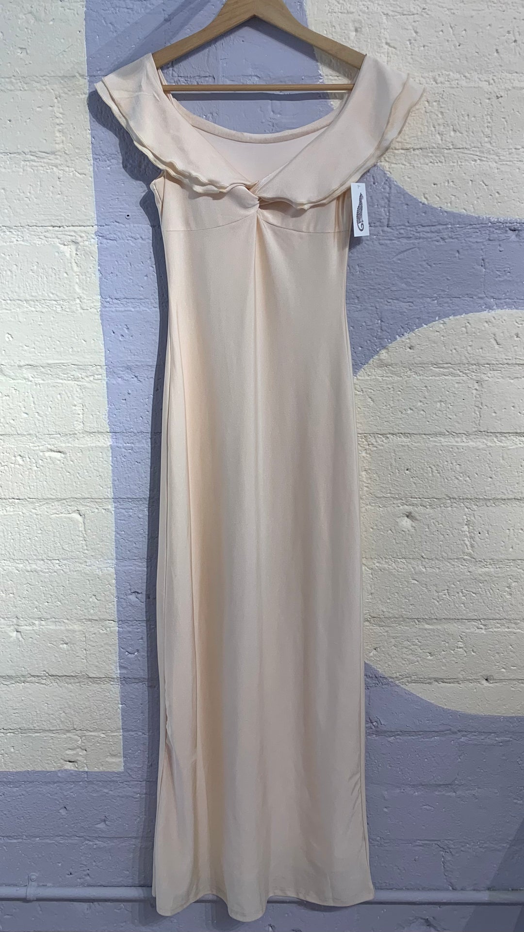Cream Off-The-Shoulder Maxi Dress