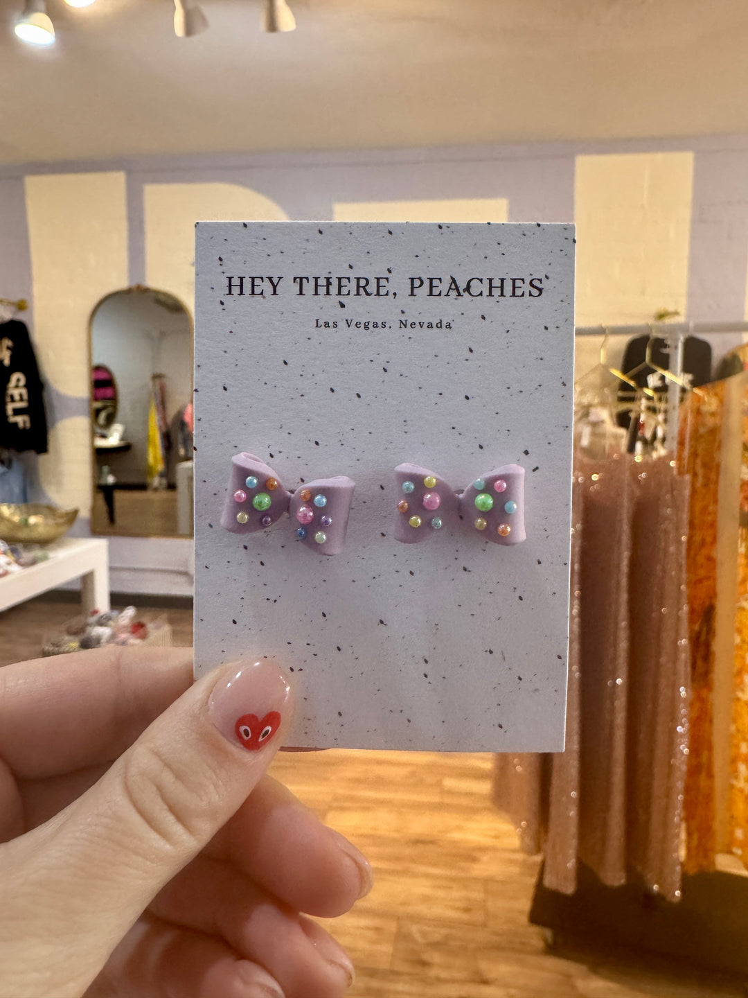 Hey There Peaches Bow Earrings