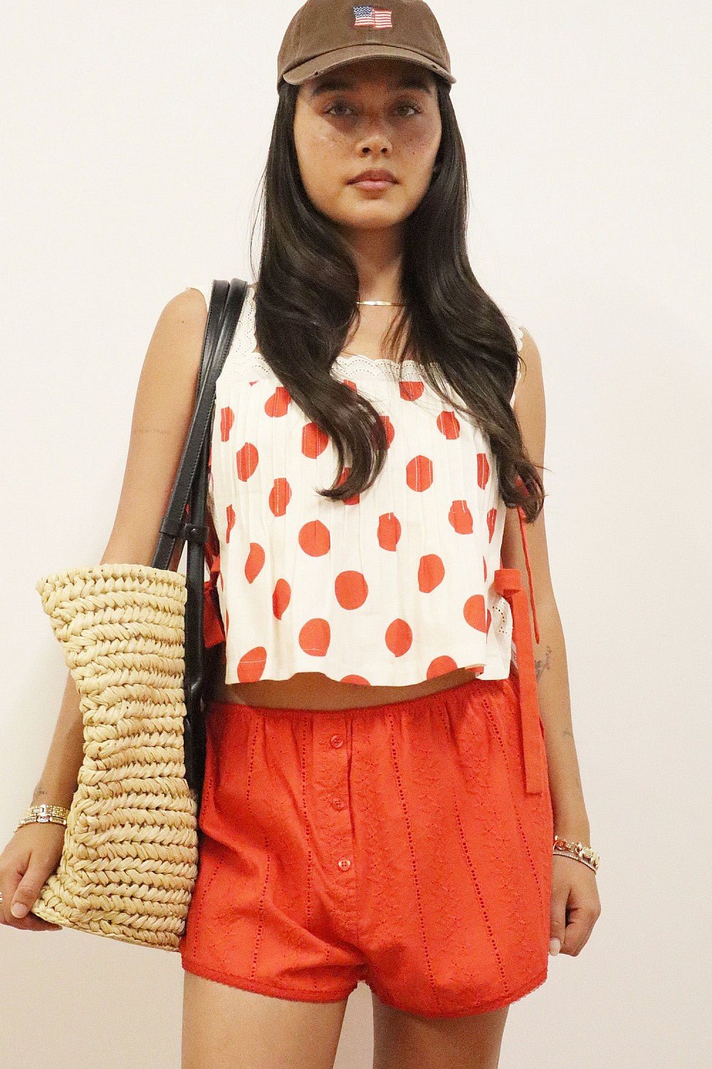 Polka Dot Side Tie Tank