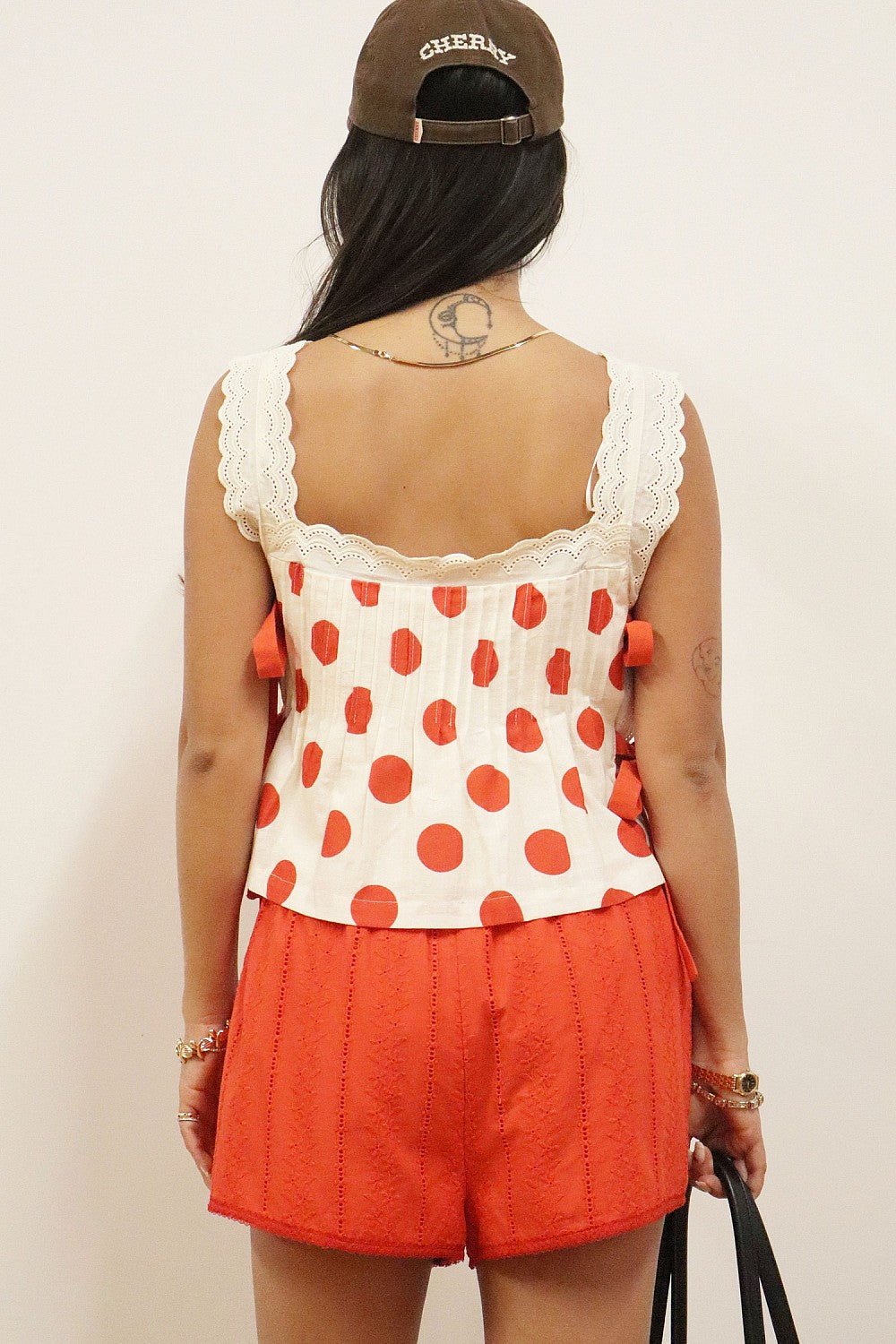 Polka Dot Side Tie Tank