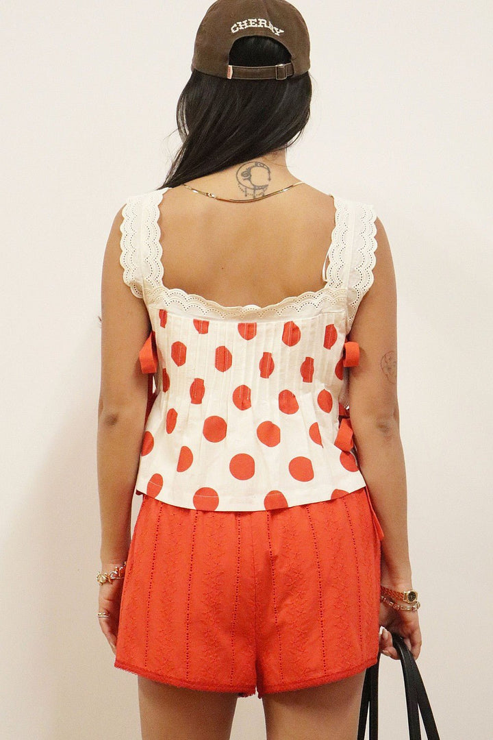 Polka Dot Side Tie Tank