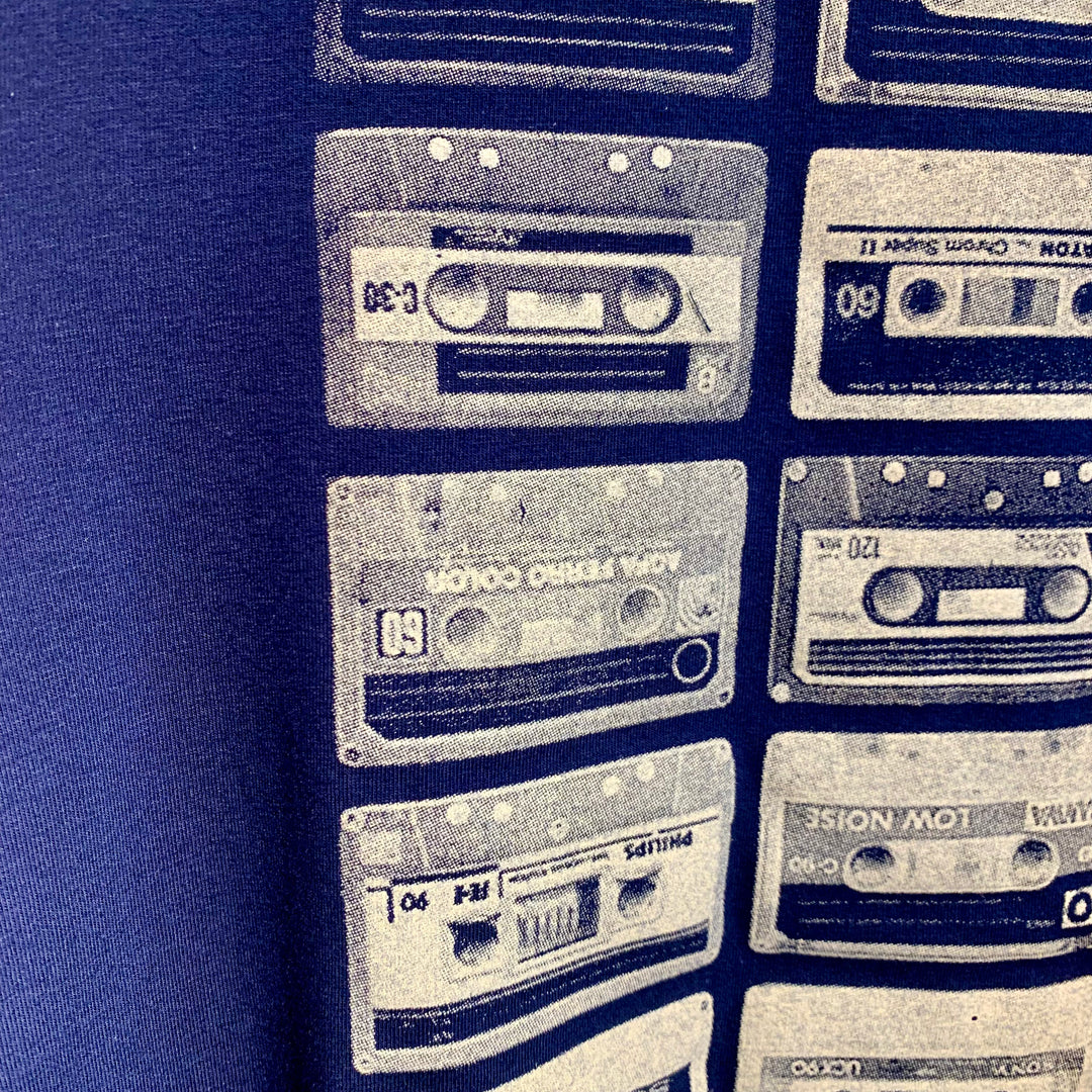 Navy Cassette Tapes Muscle Tank