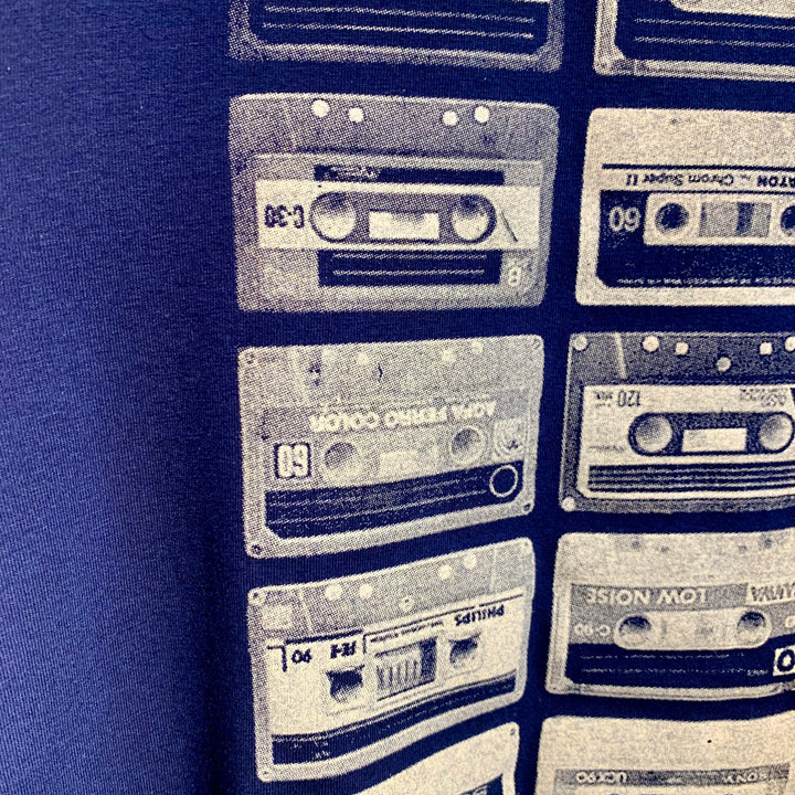 Navy Cassette Tapes Muscle Tank