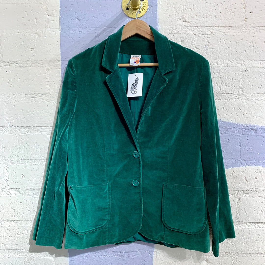 Vintage Emerald Green Velvet Blazer