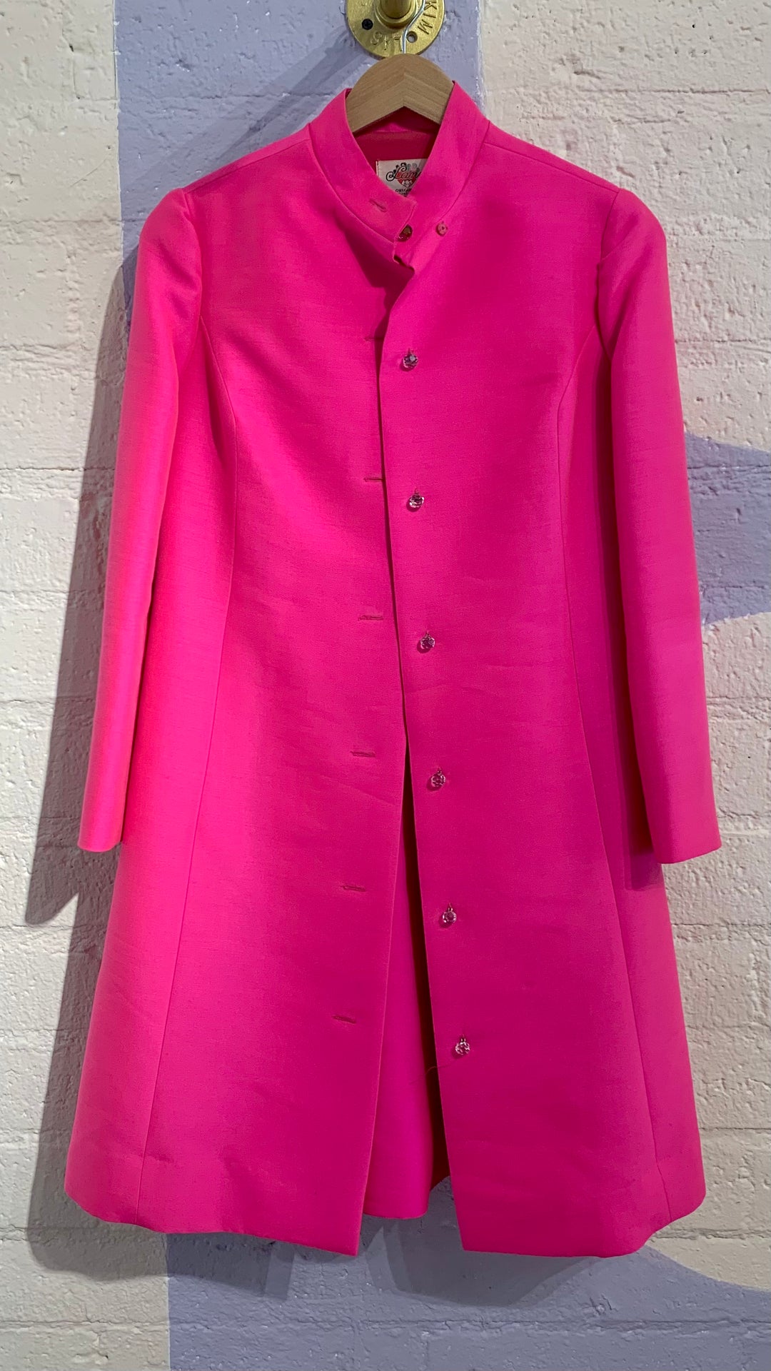 Vintage Hot Pink Cocktail Dress & Coat Set