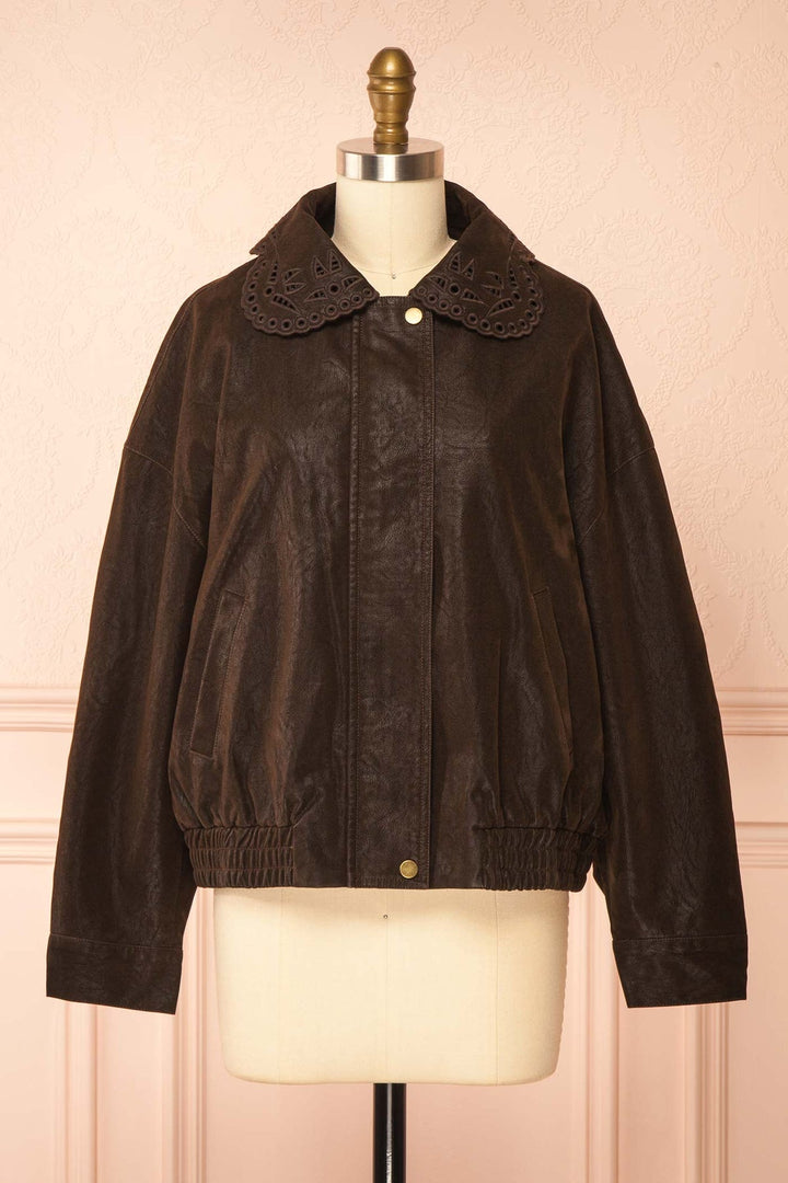 Black Brown Bomber Jacket