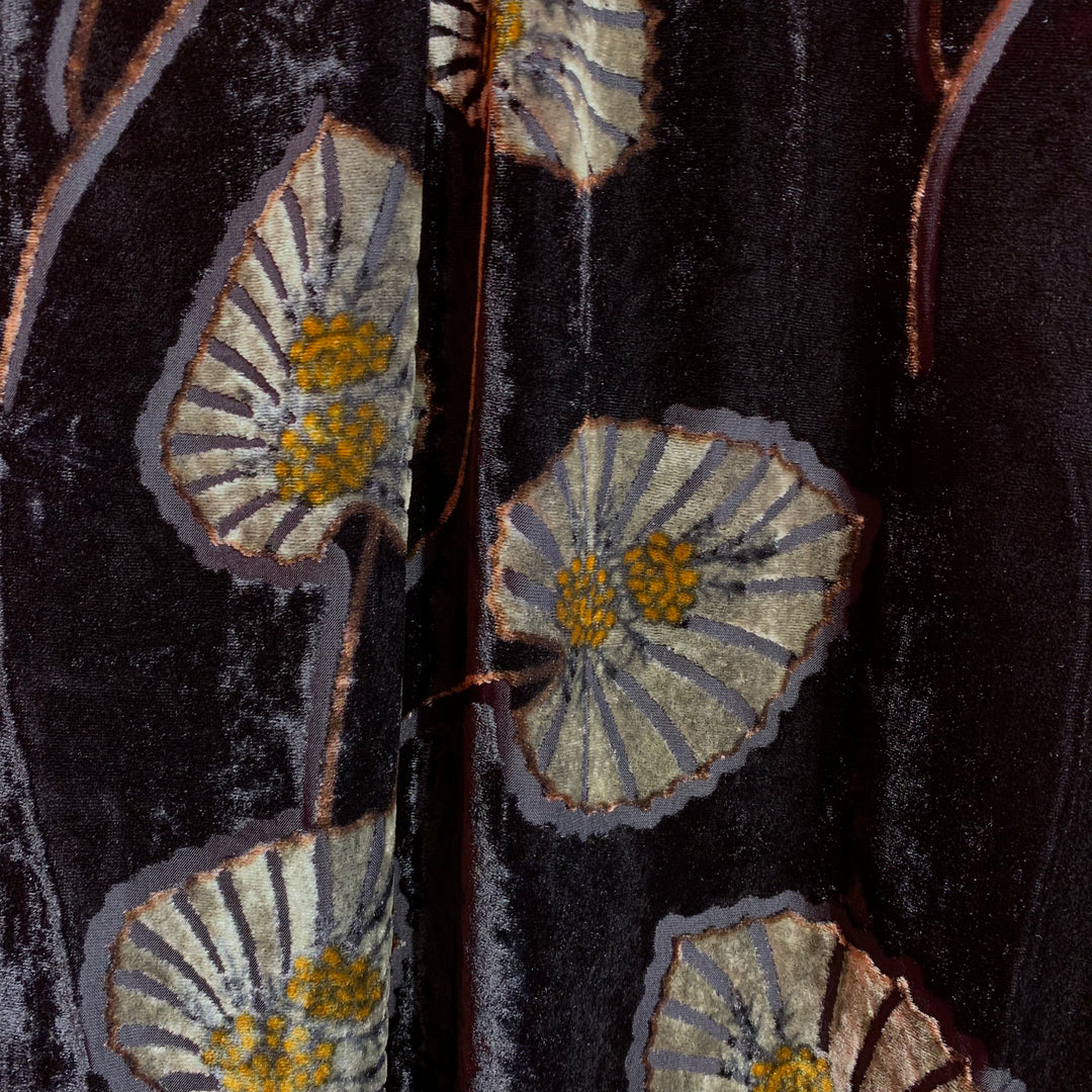 Black Velvet Lotus Mini Dress