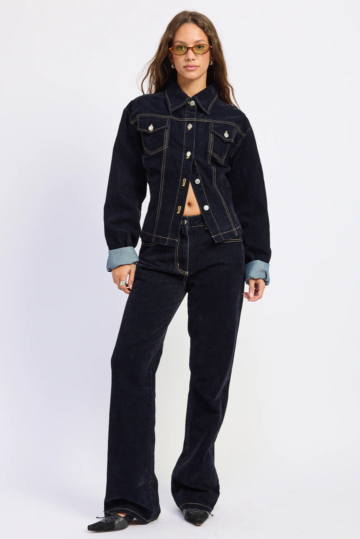 Velvet Denim Trucker Jeans