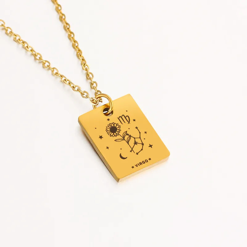Birth Flower Zodiac Necklace - Virgo