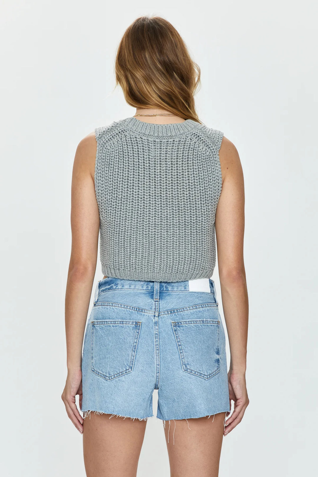 Pistola Cora Croppped Grey Sweater Tank