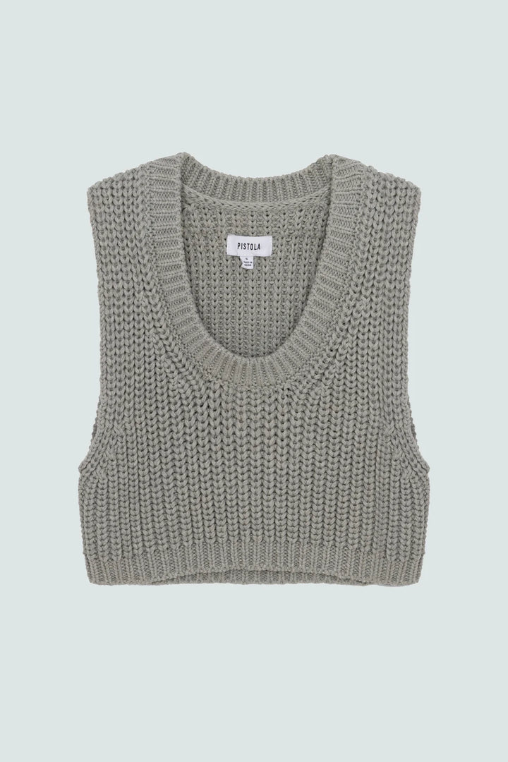 Pistola Cora Croppped Grey Sweater Tank