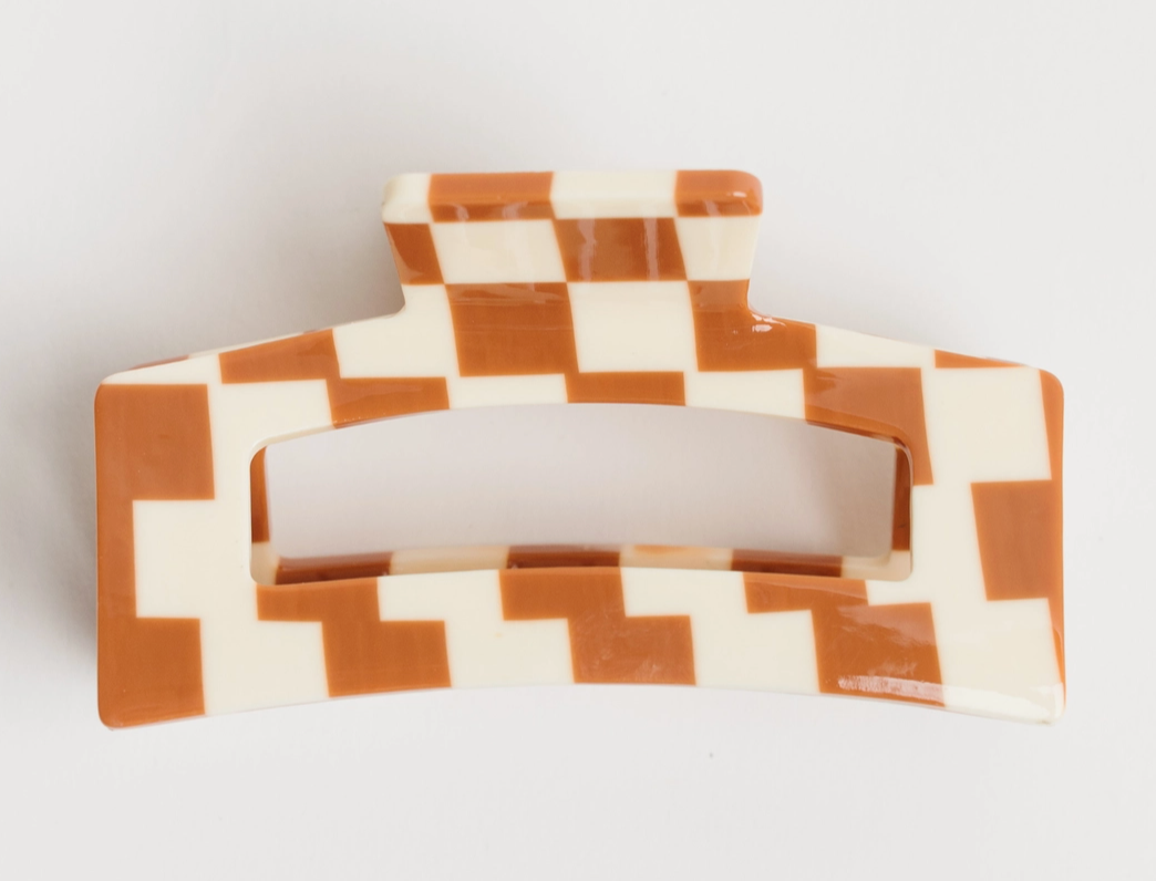 Nat + Noor- Checkered Hair Claw Clip