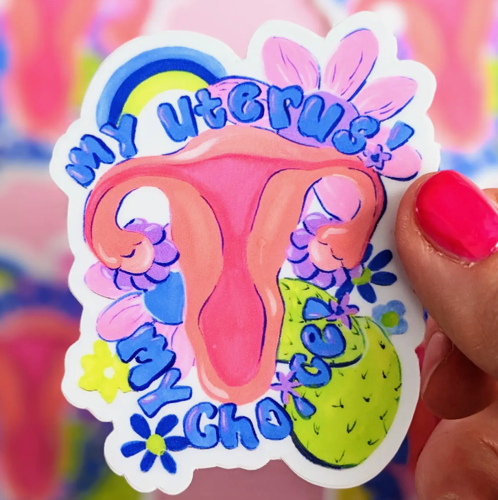 Mary Felker My Uterus My Choice Sticker