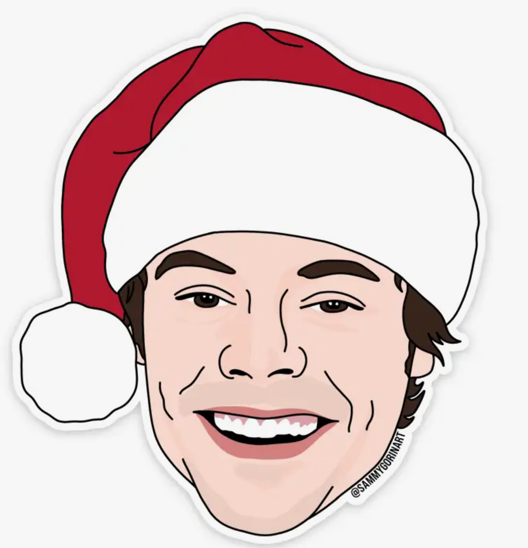 Harry Styles in Santa Hat, Christmas Sticker