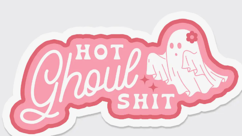 Halloween Hot Ghoul Sticker (Pink)