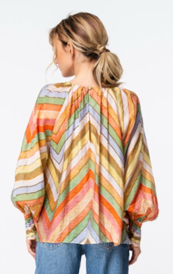 Rileigh Rainbow Striped Blouse