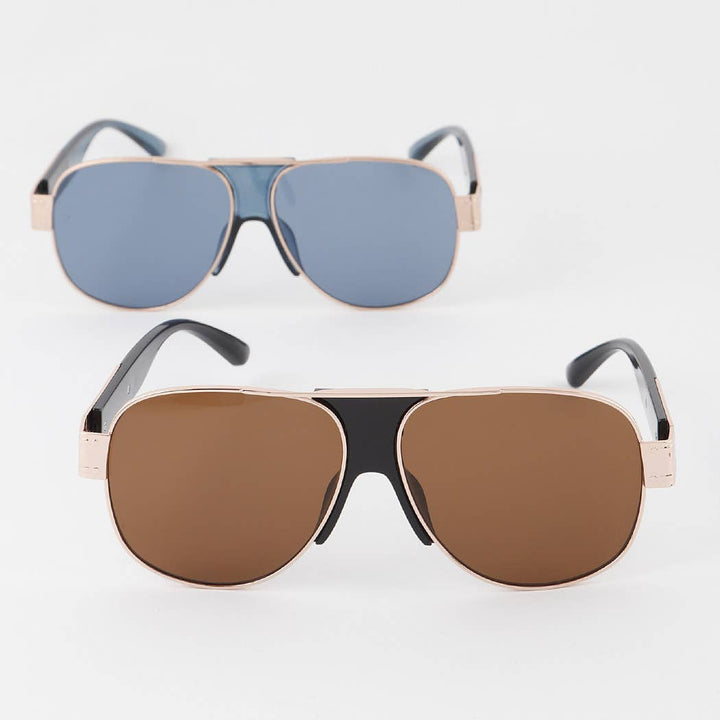 Modern Aviator Shield Sunglasses