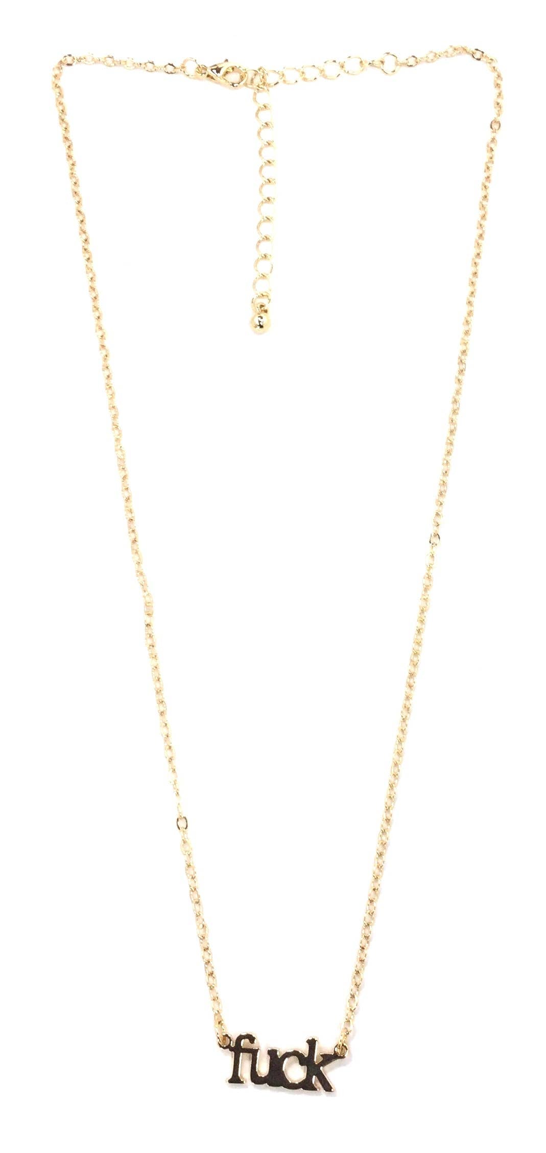 "fuck" Pendant Gold Necklace