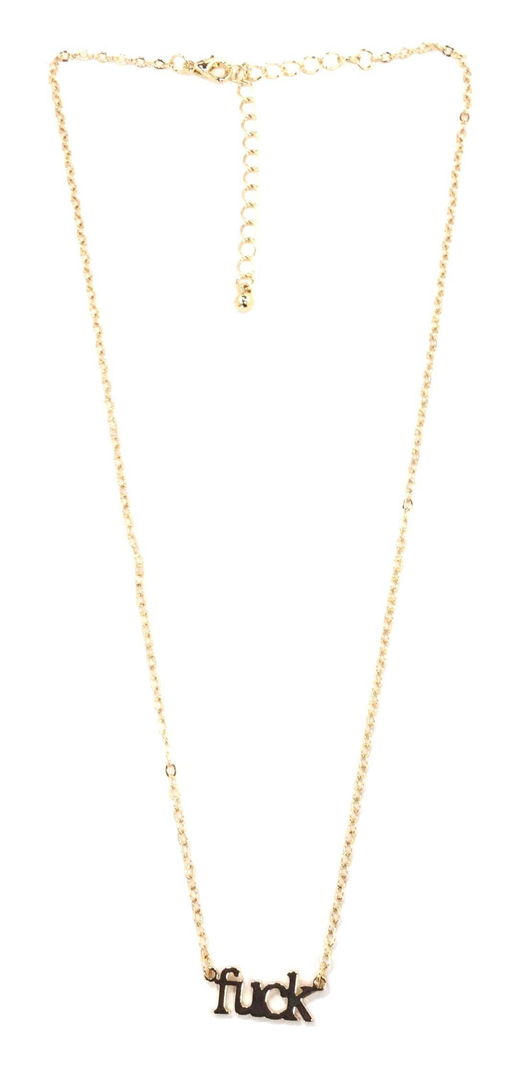 "fuck" Pendant Gold Necklace