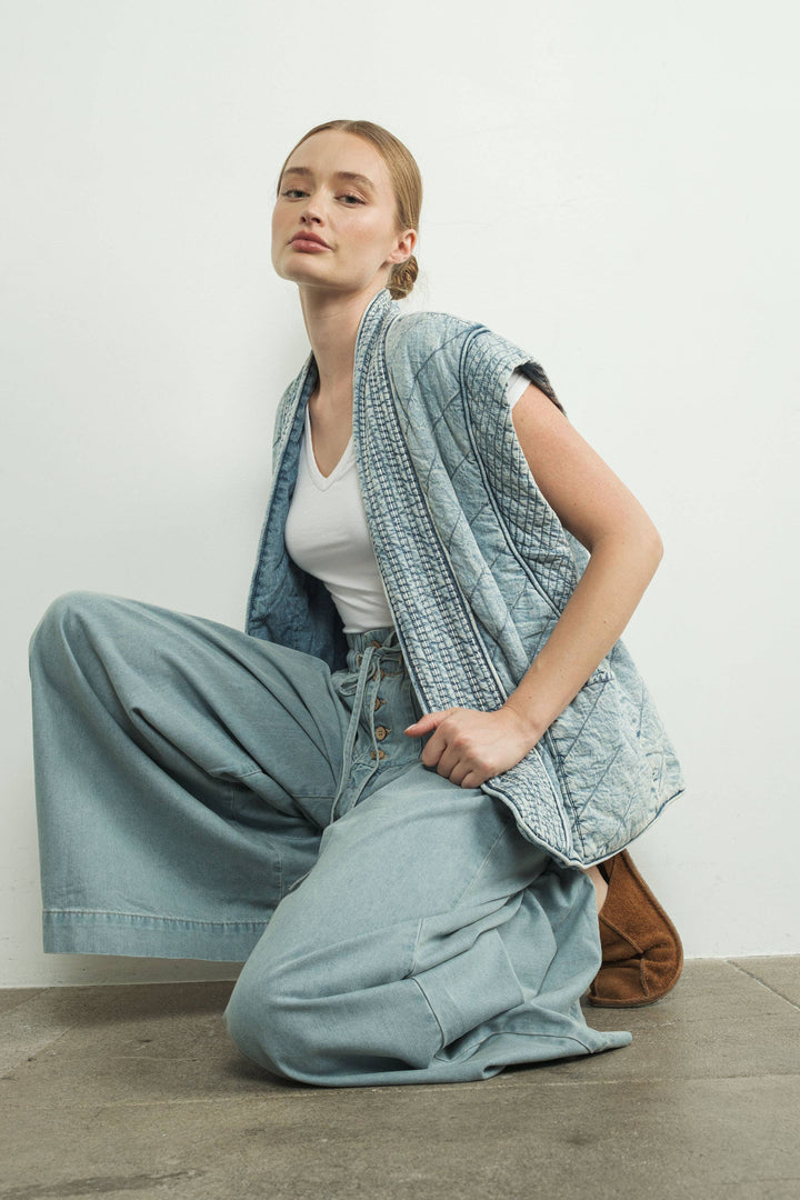 Mariana Quilted Denim Vest