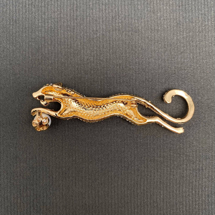 Rhinestones Cheetah Brooch