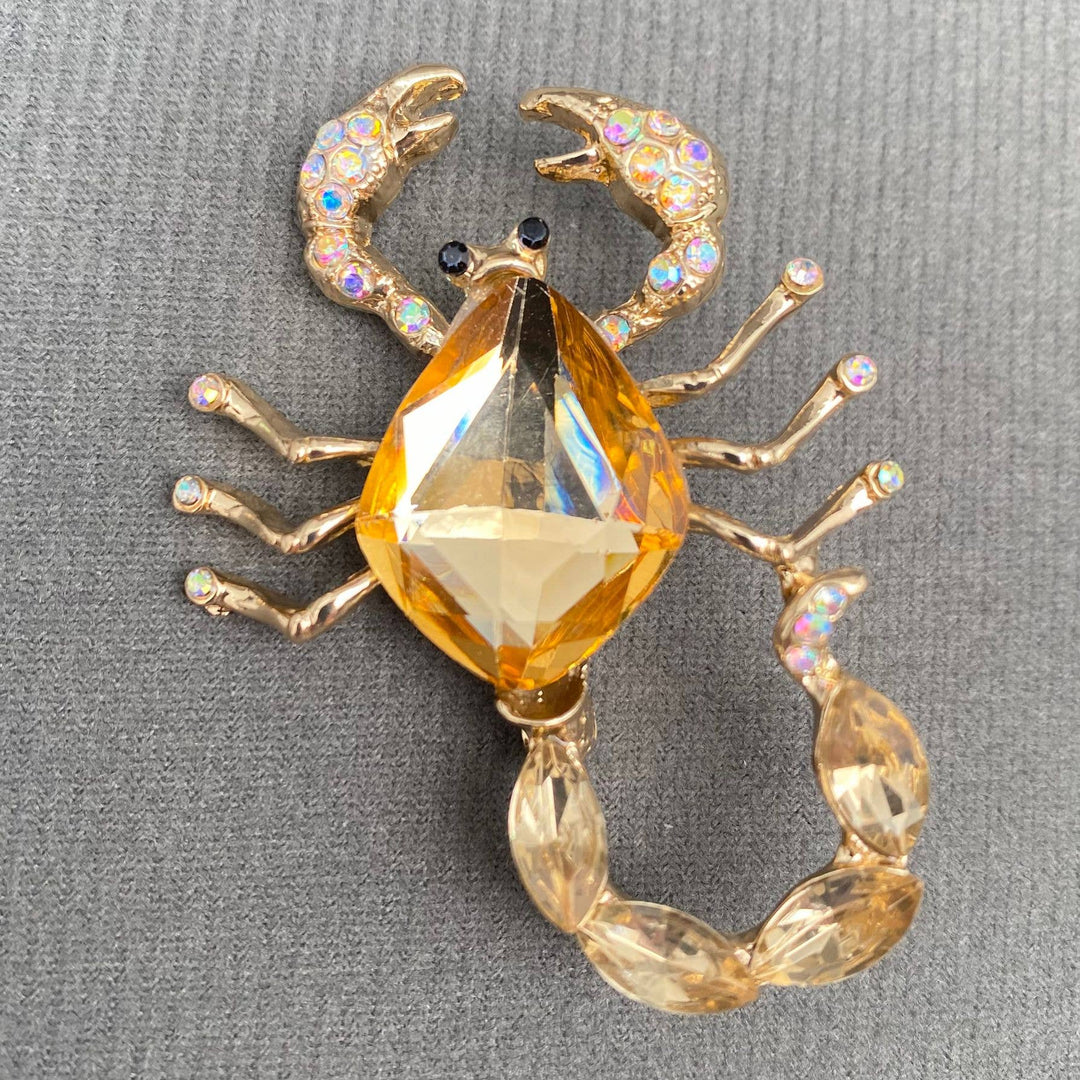Rhinestone Scorpion Brooch
