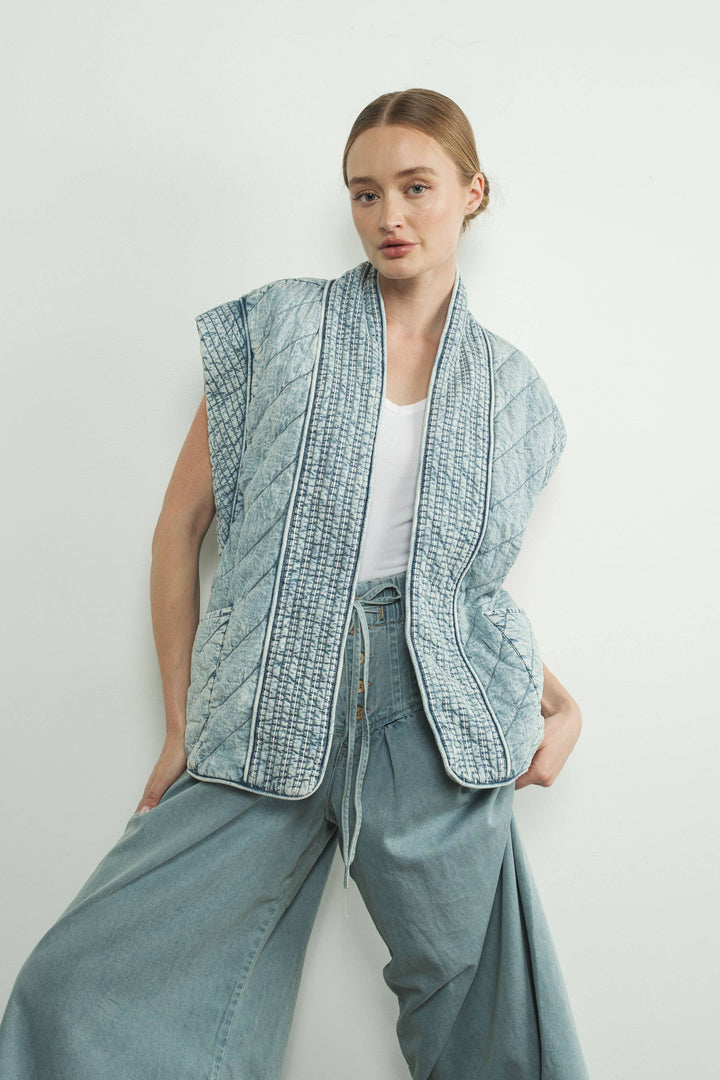 Mariana Quilted Denim Vest