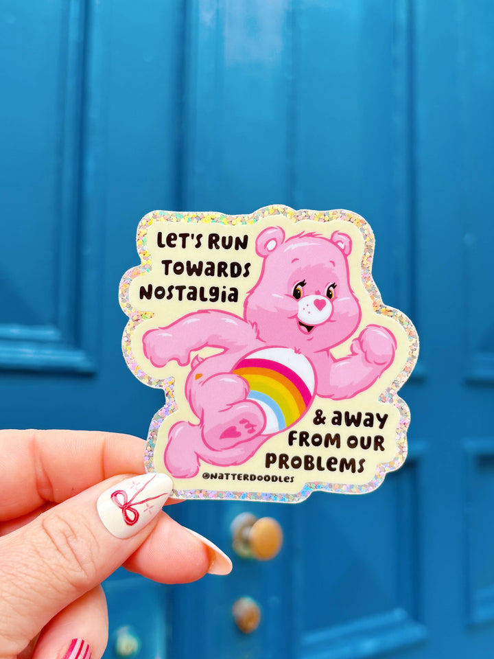 Let's Run Towards Nostalgia Care Bear 1980s Sticker