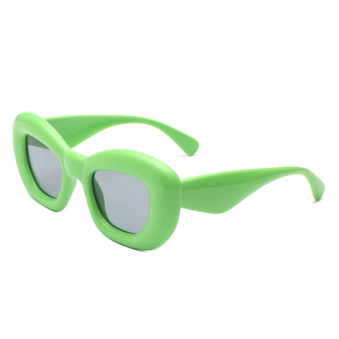 Thick Cat Eye Sunglasses - Green