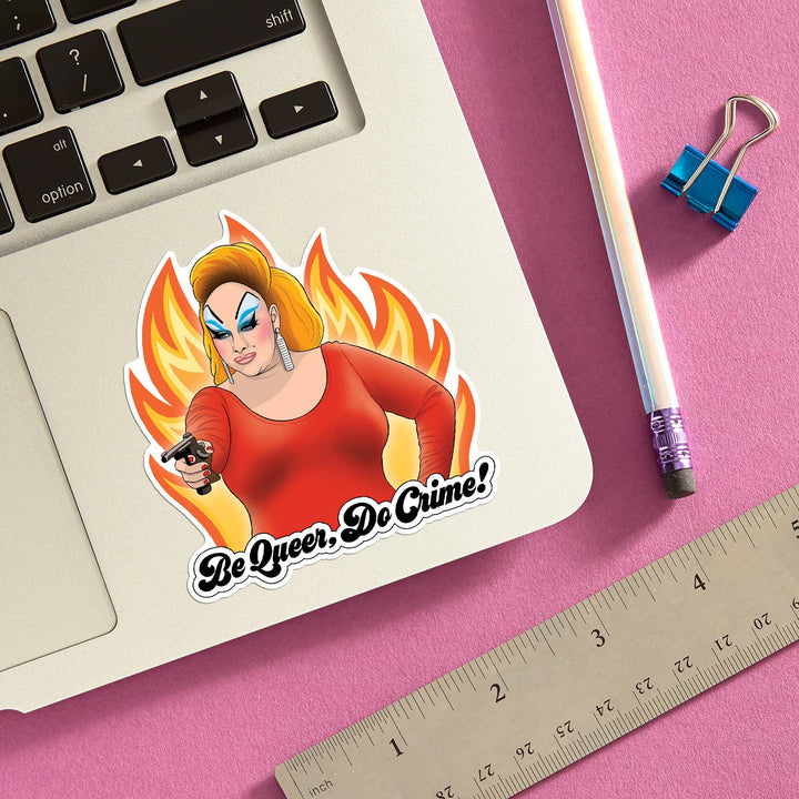 Divine Be Queer, Do Crime! Die Cut Sticker