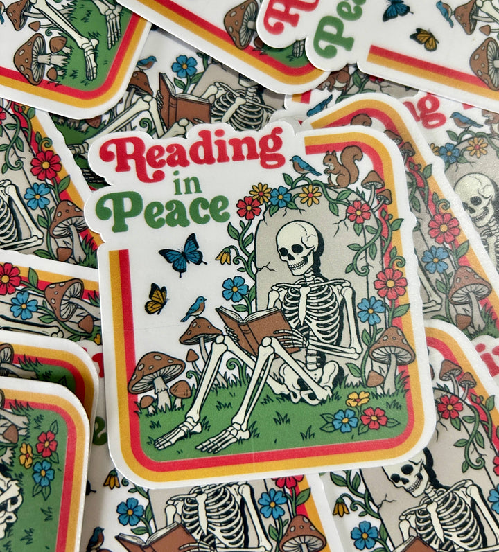 "Reading in Peace" Sticker