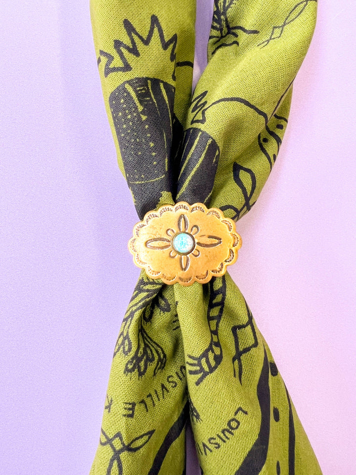Gold Opal Concho Bandana Slide