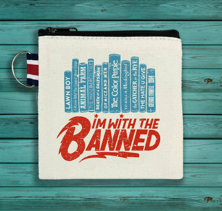 I'm with the Banned (Bowie Inspired) Book Canvas Pouch