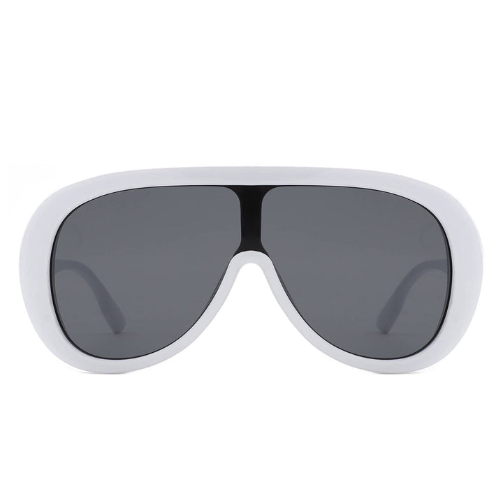 Retro Aviator Sunglasses - White