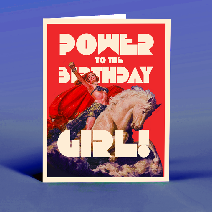 POWER GIRL Birthday Card