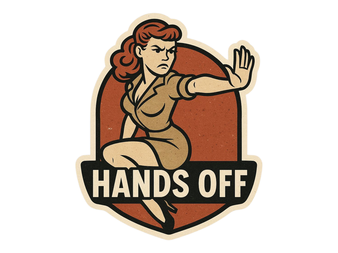 Hands Off Sticker