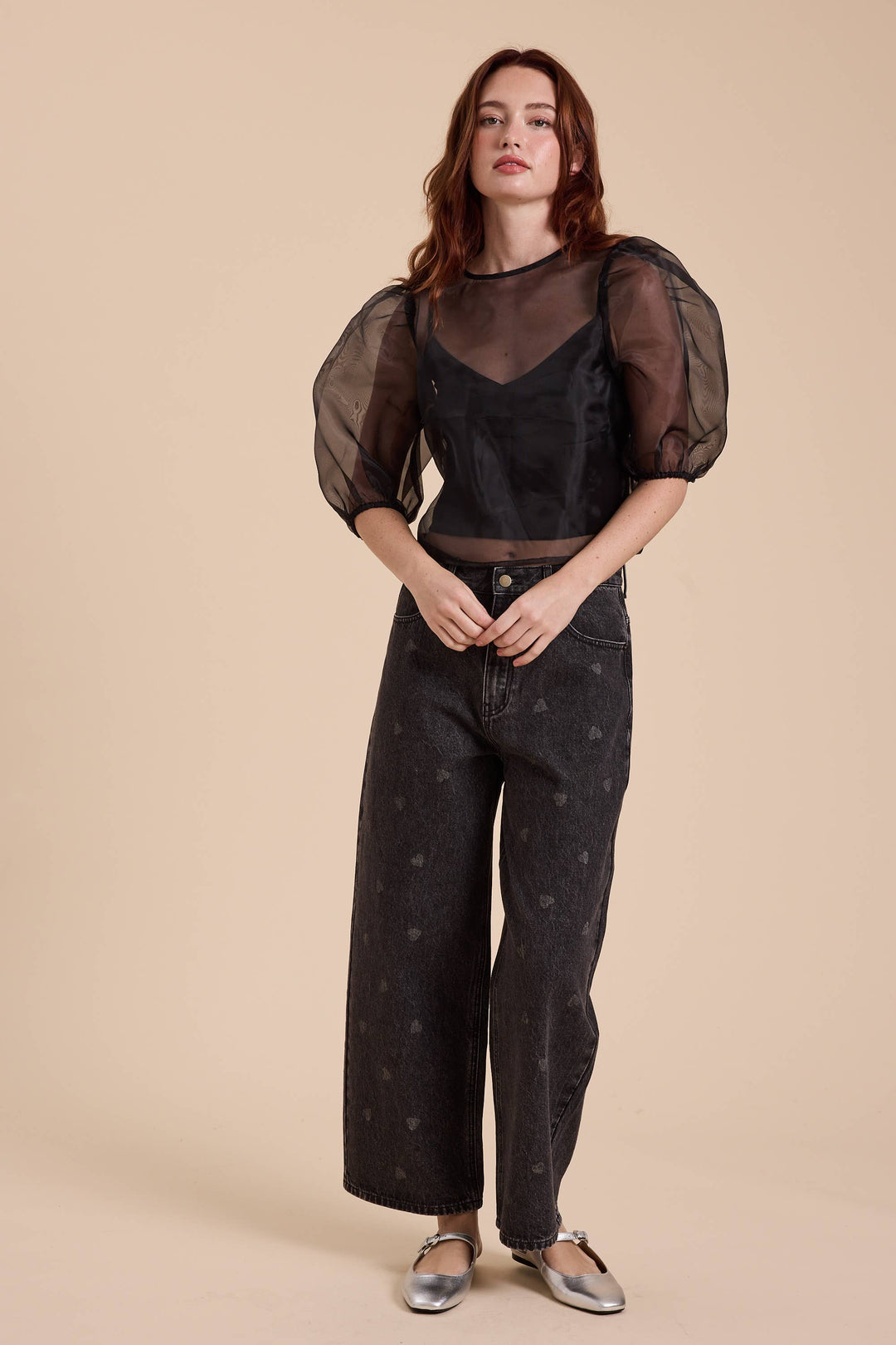 Heart Denim Pants