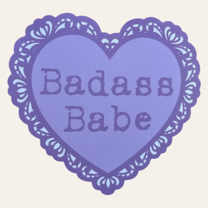 Badass Babe Lace Heart Matte Sticker