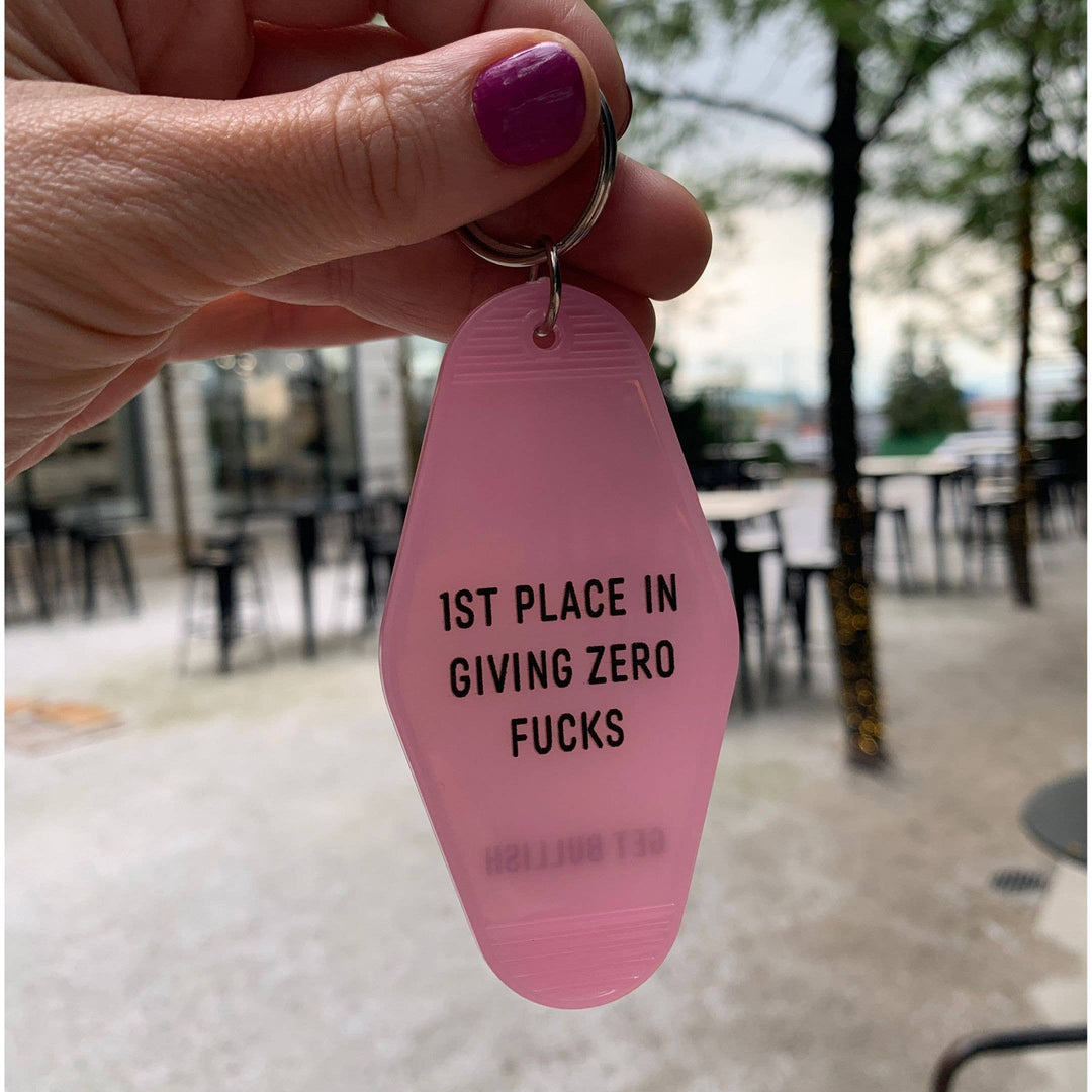 1st Place in Giving Zero Fucks Motel Keychain