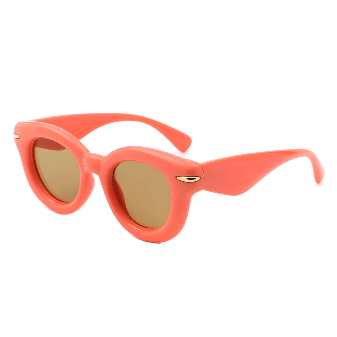 Retro Circle Sunglasses – Coral