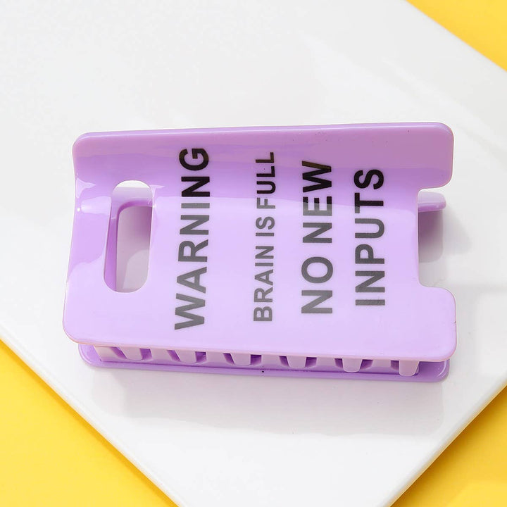 Funny Caution Sign Hair Claw Clip