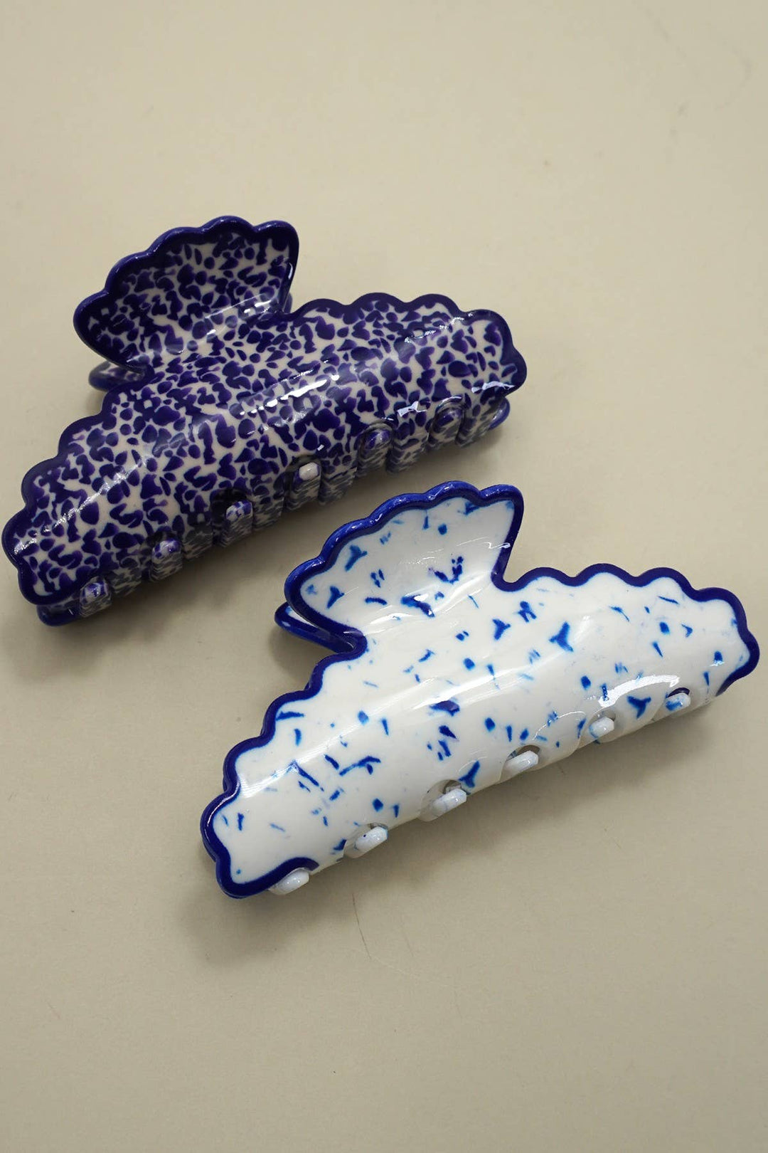 Porcelain Half Moon Hair Claw Clip